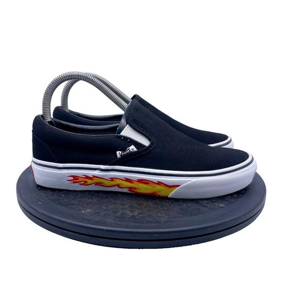 Vans Other - Vans Classic Slip-On Black Flame Skate Sneakers Shoes Size Mens 6w W 7.5W
